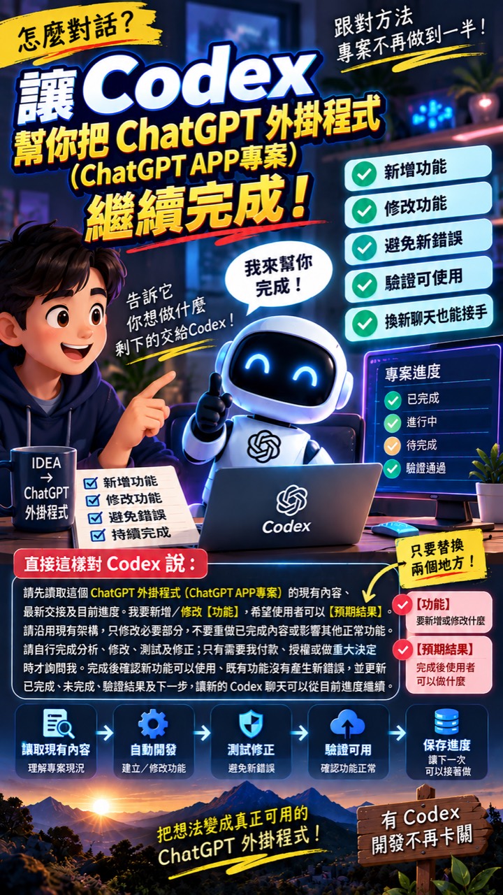 第一階段完成後，讓 Codex 延續開發與維護